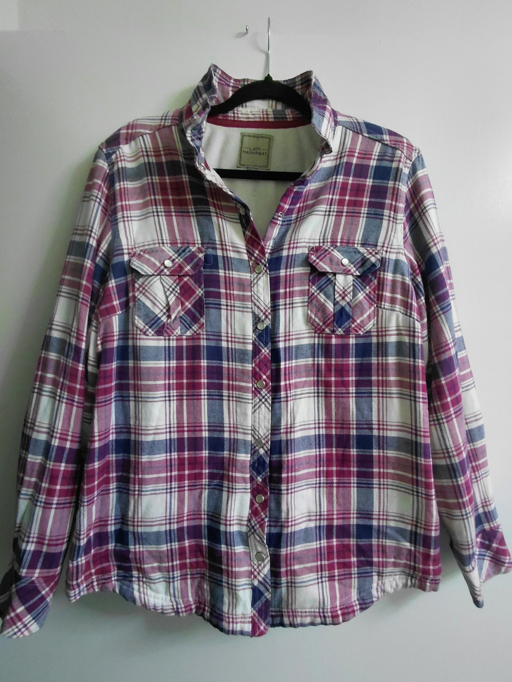 Lady Hathaway Plaid Button-Up Shirt Size XL